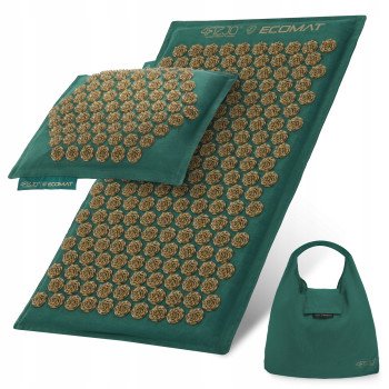 Килимок акупунктурний з подушкою 4FIZJO Eco Mat Аплікатор Кузнєцова Navy Green/Gold (P-5907739312891)