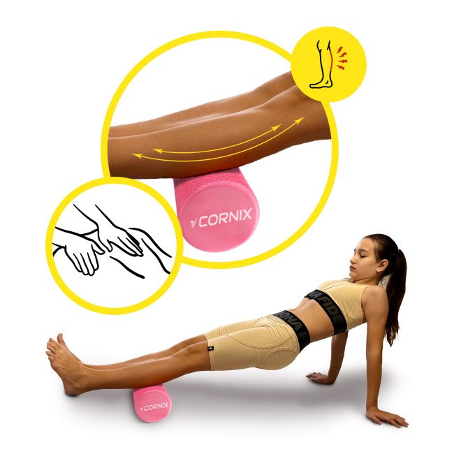Масажний ролик Cornix EVA+ 45 x 15 см (валик, роллер) XR-0303 Pink
