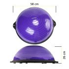Балансувальна платформа (півсфера) Cornix Bosu Ball 58 см з еспандерами XR-0454 Violet