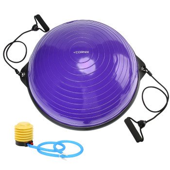 Балансувальна платформа (півсфера) Cornix Bosu Ball 58 см з еспандерами XR-0454 Violet