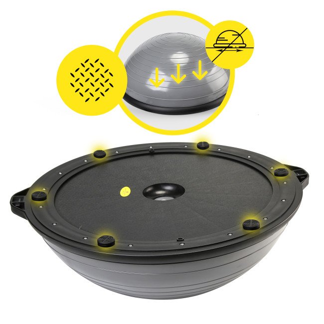 Балансувальна платформа (півсфера) Cornix Bosu Ball 58 см з еспандерами XR-0455 Grey