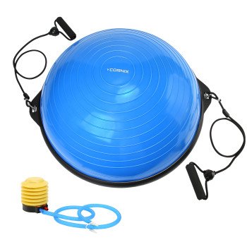 Балансувальна платформа (півсфера) Cornix Bosu Ball 58 см з еспандерами XR-0457 Blue