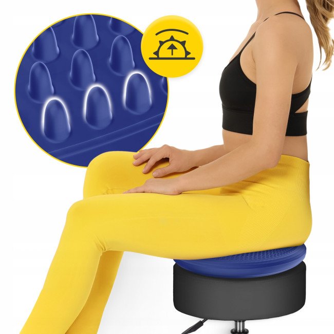 Балансувальна подушка-диск 4FIZJO MED+ 33 см сенсомоторна, масажна Blue (P-5907739312655)