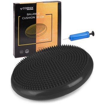 Балансувальна подушка-диск Cornix 33 см (сенсомоторна) масажна XR-0052 Black
