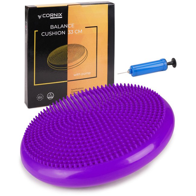 Балансувальна подушка-диск Cornix 33 см (сенсомоторна) масажна XR-0056 Violet