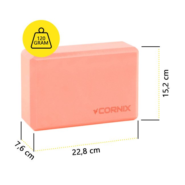 Блок для йоги Cornix EVA 22.8 x 15.2 x 7.6 см XR-0104 Orange