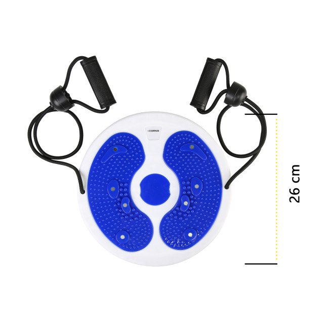 Диск здоров'я для талії Cornix Twisting Waist Disc з еспандерами XR-0448 White/Blue