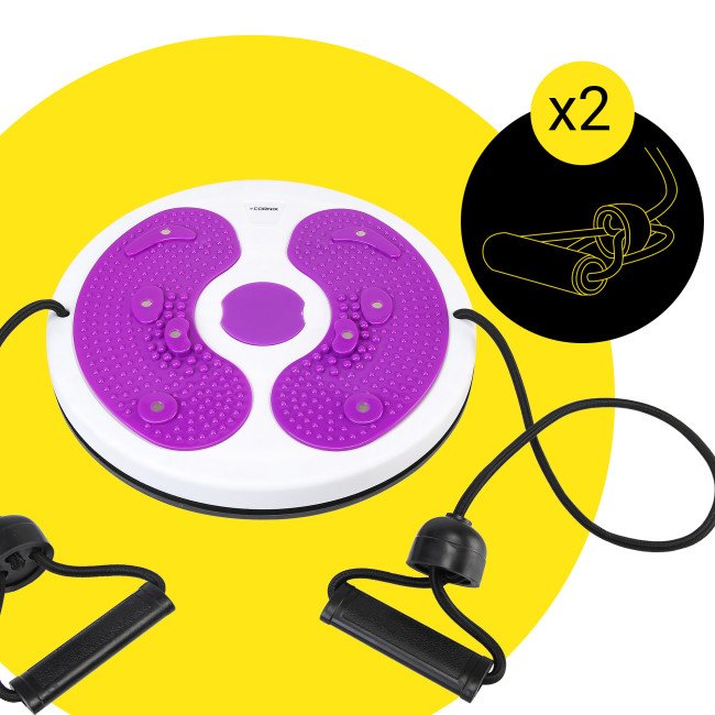 Диск здоров'я для талії Cornix Twisting Waist Disc з еспандерами XR-0449 White/Violet
