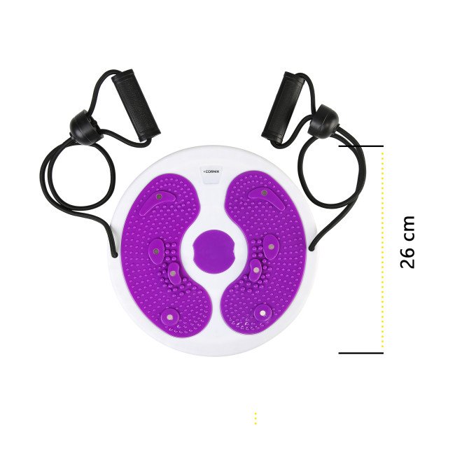 Диск здоров'я для талії Cornix Twisting Waist Disc з еспандерами XR-0449 White/Violet