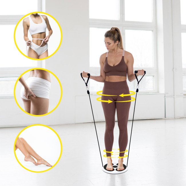 Диск здоров'я для талії Cornix Twisting Waist Disc з еспандерами XR-0451 White/Black