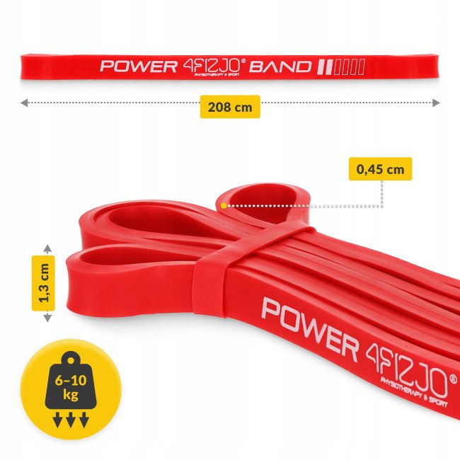 Еспандер-петля 4FIZJO Power Band 13 мм 6-10 кг резина для фітнесу і спорту Red (P-5907222931059)