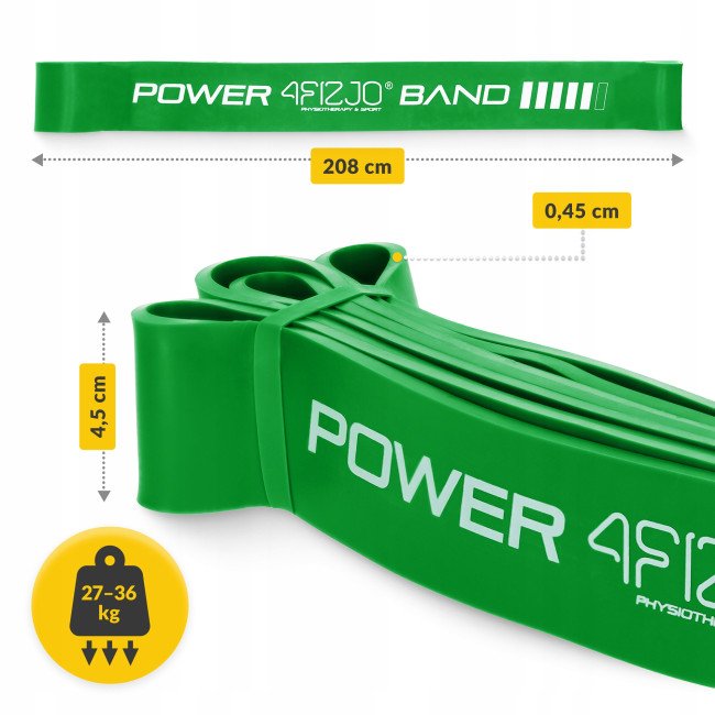 Еспандер-петля 4FIZJO Power Band 45 мм 26-36 кг резина для фітнесу і спорту Green (P-5907222931080)