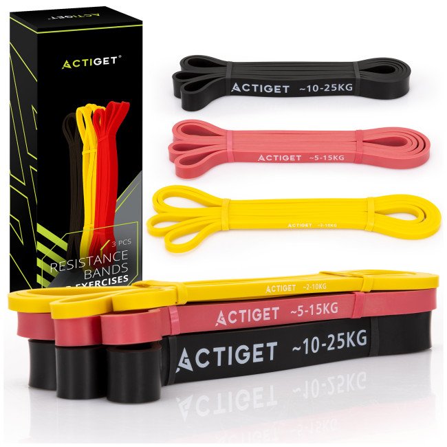 Еспандер-петля Actiget Power Band 2-25 кг (резина для фітнесу та спорту) набір 3 шт ACT0047