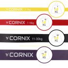 Еспандер-петля Cornix Power Band 2-38 кг (резина для фітнесу та спорту) набір 4 шт XR-0087