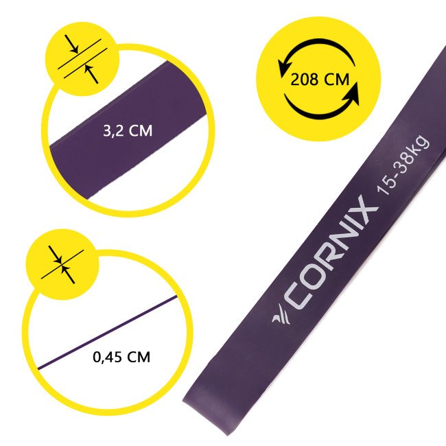Еспандер-петля Cornix Power Band 2-57 кг (резина для фітнесу та спорту) набір 5 шт XR-0086