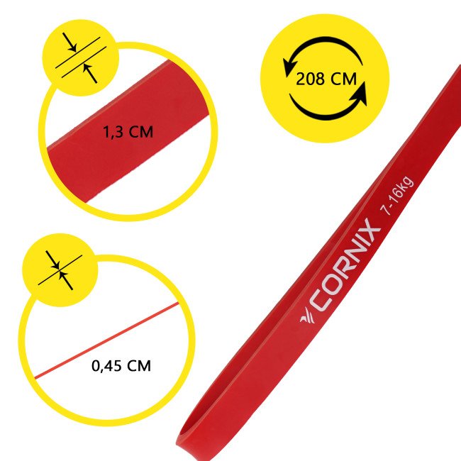 Еспандер-петля Cornix Power Band 2-57 кг (резина для фітнесу та спорту) набір 5 шт XR-0086