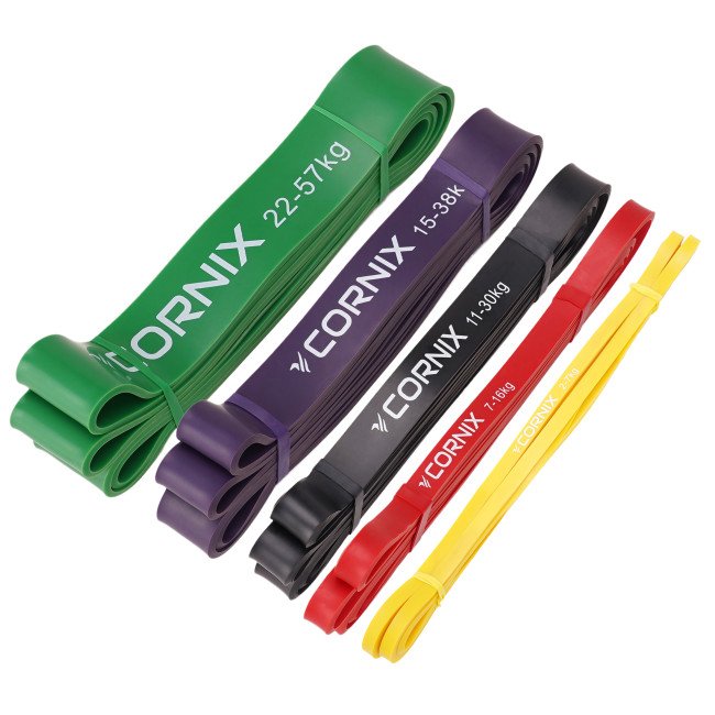 Еспандер-петля Cornix Power Band 2-57 кг (резина для фітнесу та спорту) набір 5 шт XR-0086