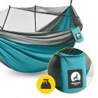 Гамак туристичний Mountain Goat 270 x 140 см з москітною сіткою, одномісний, підвісний Grey/Turquoise (P-5905973408011)