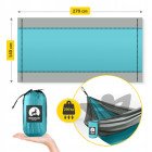 Гамак туристичний Mountain Goat 270 x 140 см з москітною сіткою, одномісний, підвісний Grey/Turquoise (P-5905973408011)