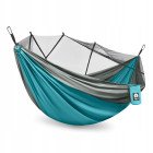 Гамак туристичний Mountain Goat 270 x 140 см з москітною сіткою, одномісний, підвісний Grey/Turquoise (P-5905973408011)