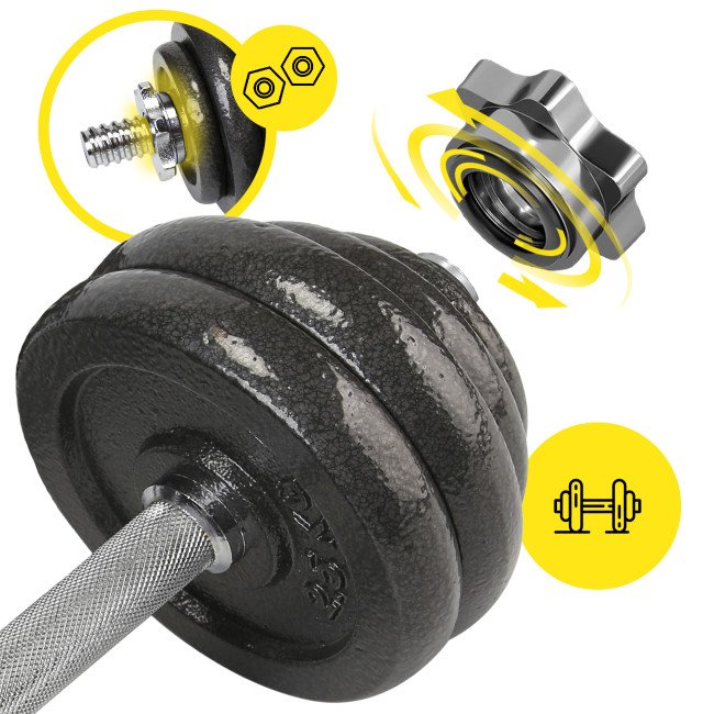 Гантелі металеві Cornix 2 x 15 кг набірні, в кейсі XR-0442 Black