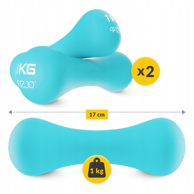 Гантелі вінілові 4FIZJO 8-shape 2 x 1 кг (P-5907739312006)