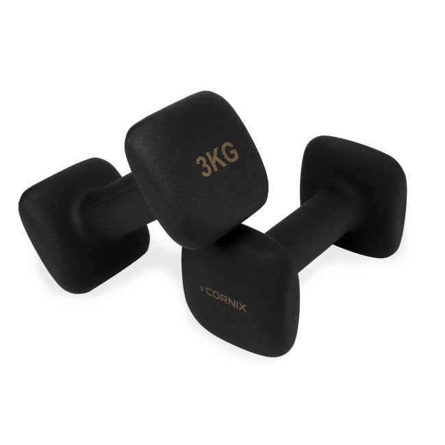 Гантелі вінілові Cornix Square 2 x 3 кг XR-0408 Black