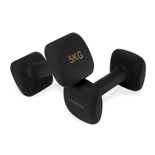Гантелі вінілові Cornix Square 2 x 5 кг XR-0410 Black
