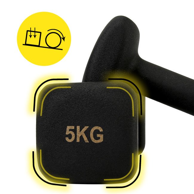 Гантелі вінілові Cornix Square 2 x 5 кг XR-0410 Black