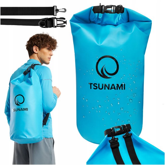 Гермомішок TSUNAMI Dry Pack 30 л водозахисний Sky Blue (P-5907739313270)