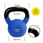 Гиря металева Cornix 12 кг з вініловим покриттям XR-0437 Blue/Black