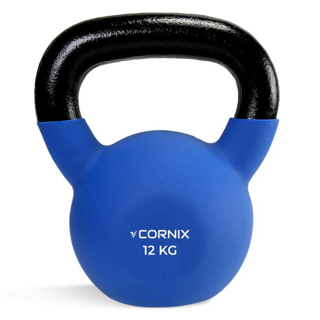 Гиря металева Cornix 12 кг з вініловим покриттям XR-0437 Blue/Black