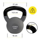 Гиря металева Cornix 16 кг з вініловим покриттям XR-0438 Grey/Black