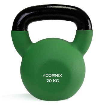 Гиря металева Cornix 20 кг з вініловим покриттям XR-0439 Green/Black