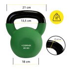 Гиря металева Cornix 20 кг з вініловим покриттям XR-0439 Green/Black
