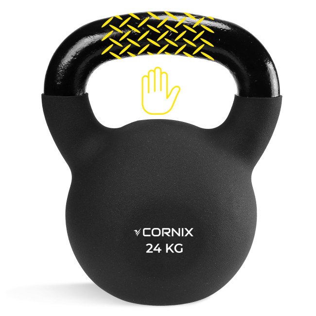 Гиря металева Cornix 24 кг з вініловим покриттям XR-0440 Black