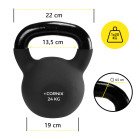 Гиря металева Cornix 24 кг з вініловим покриттям XR-0440 Black