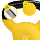 Гиря металева Cornix 4 кг з вініловим покриттям XR-0435 Yellow/Black