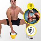 Гиря металева Cornix 4 кг з вініловим покриттям XR-0435 Yellow/Black