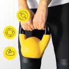 Гиря металева Cornix 4 кг з вініловим покриттям XR-0435 Yellow/Black