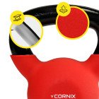Гиря металева Cornix 8 кг з вініловим покриттям XR-0436 Red/Black