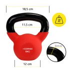 Гиря металева Cornix 8 кг з вініловим покриттям XR-0436 Red/Black