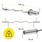 Гриф для штанги олімпійський W-подібний Cornix 120 см 50 мм без підшипників XR-0419
