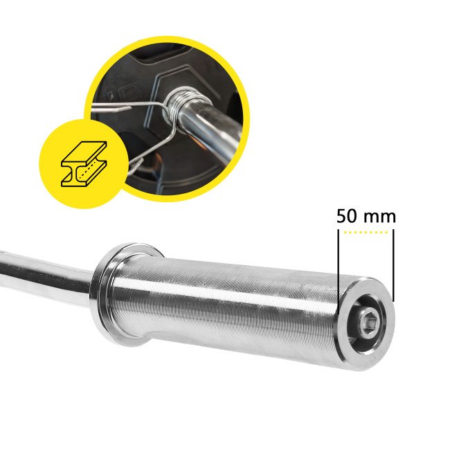 Гриф для штанги олімпійський W-подібний Cornix 120 см 50 мм без підшипників XR-0419