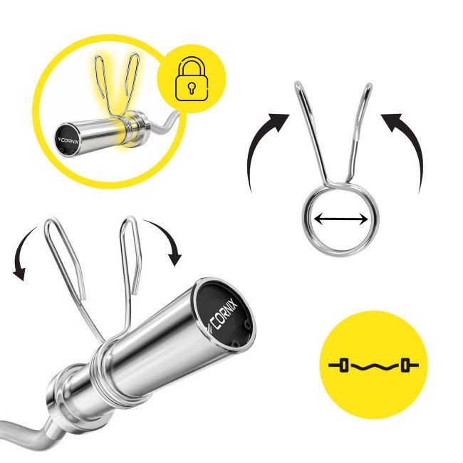 Гриф для штанги олімпійський W-подібний Cornix 120 см 50 мм XR-0420