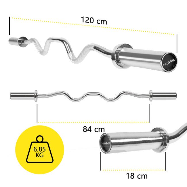Гриф для штанги олімпійський Z-подібний Cornix 120 см 50 мм XR-0422