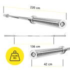 Гриф для штанги прямий олімпійський Cornix 220 см 50 мм без підшипників XR-0417