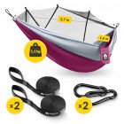 Гамак туристичний Mountain Goat 270 x 140 см з москітною сіткою, одномісний, підвісний Pink/Grey (P-5905973408035)