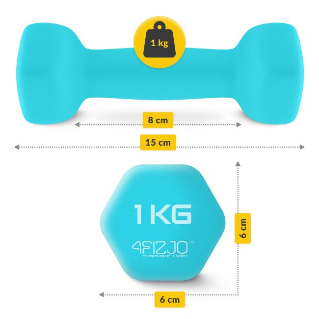Гантелі вінілові 4FIZJO Classic 2 x 1 кг (P-5907739311955)
