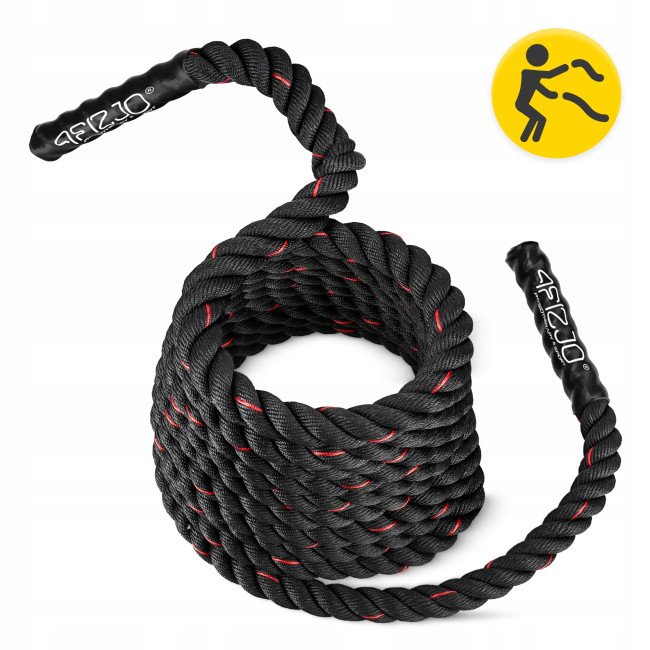 Канат тренувальний 4FIZJO Battle Rope 15 м для кросфіту Black (P-5907739312266)